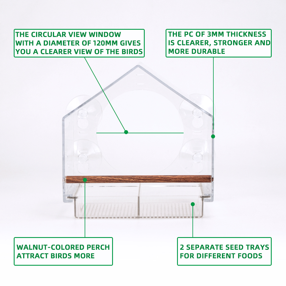 bird feeders on a pulley system